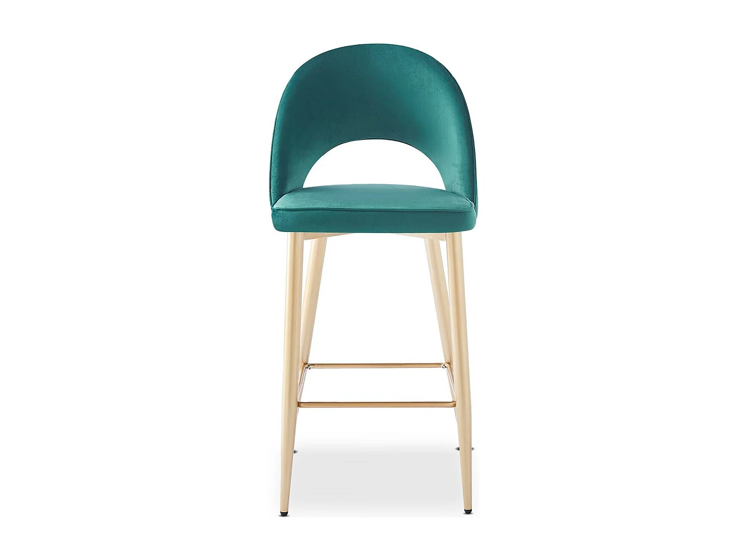 Lot de 2 chaises de bar modernes Kolian Pieds Or et Velours Vert