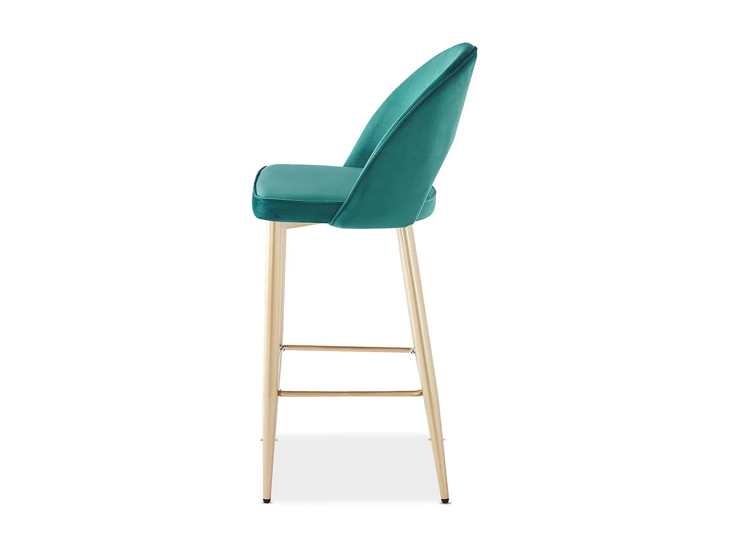 Lot de 2 chaises de bar modernes Kolian Pieds Or et Velours Vert