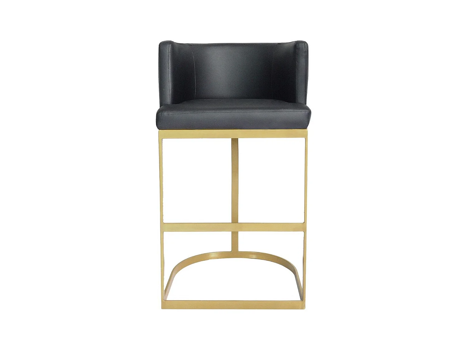 Design Barhocker "Noemy" Schwarz 100cm Kunstleder Goldfarbenes Metall