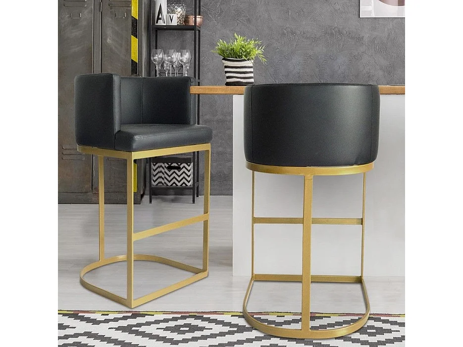 Chaise de Bar Design "Noemy" 100cm Noir