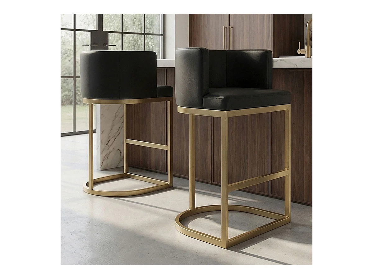 Chaise de Bar Design "Noemy" 100cm Noir