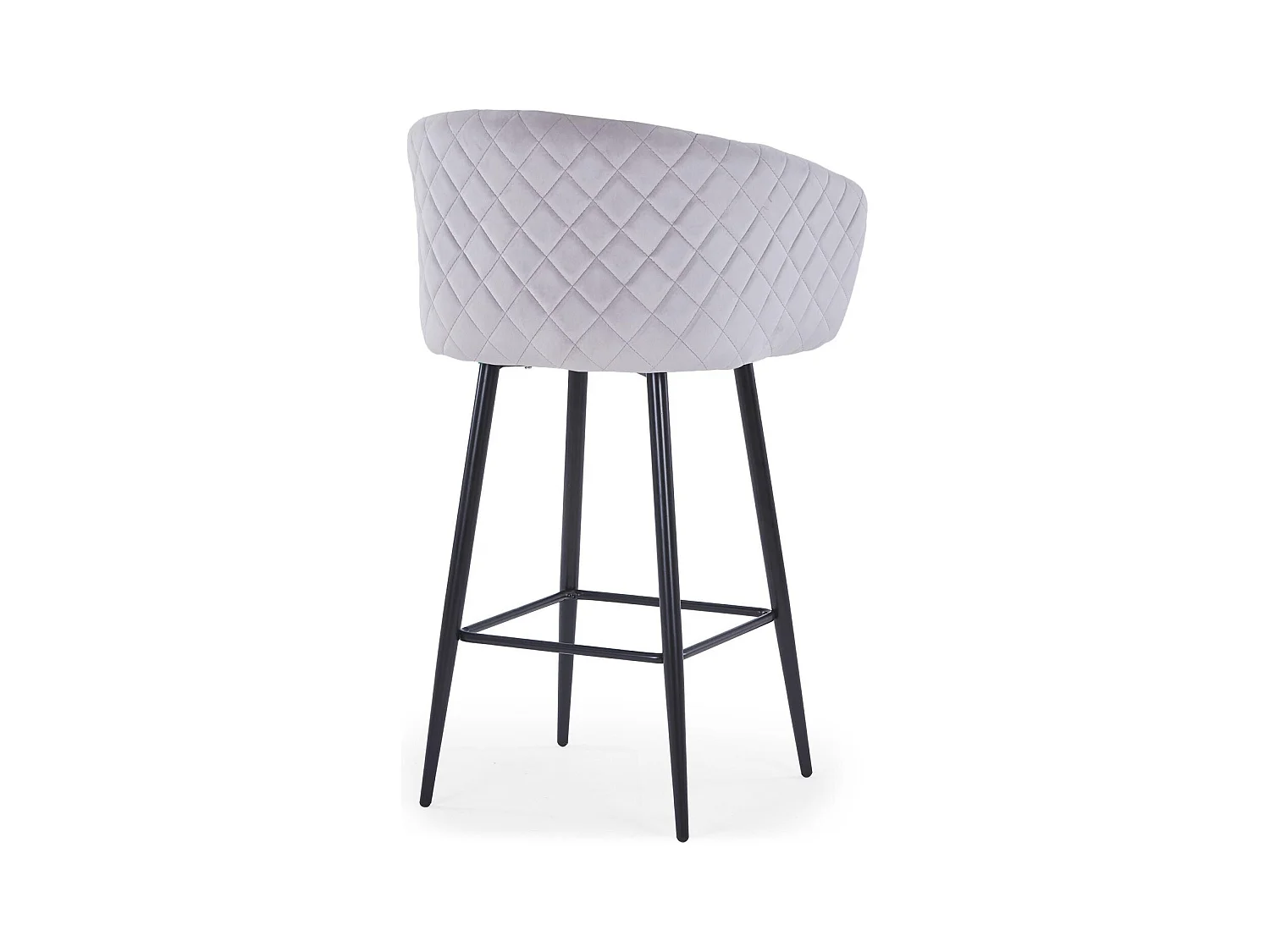 Chaise de Bar en Velours "Kandi" 106cm Argent