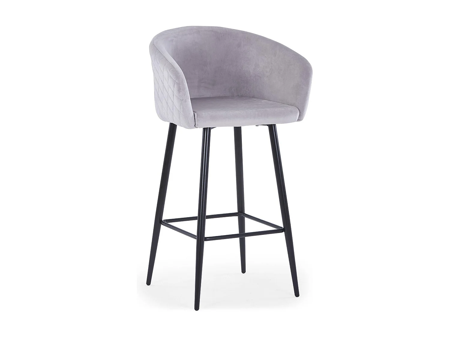 Chaise de Bar en Velours "Kandi" 106cm Argent