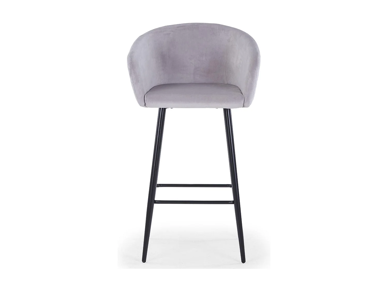 Chaise de Bar en Velours "Kandi" 106cm Argent