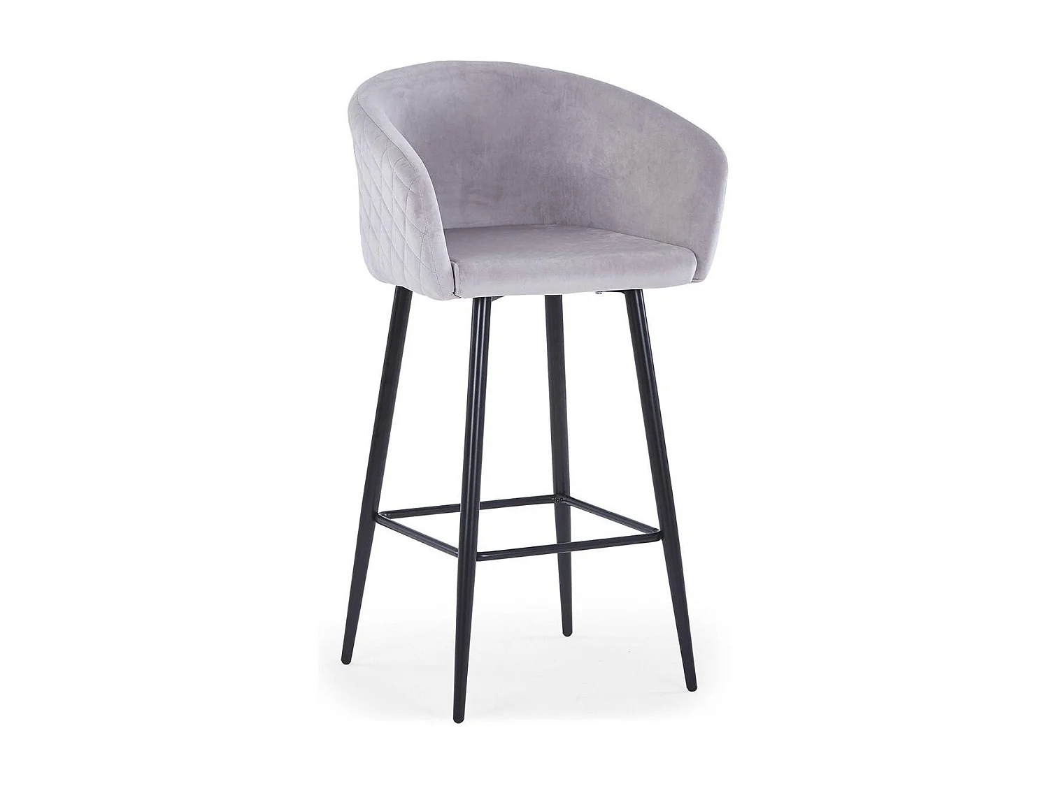 Chaise de Bar en Velours "Kandi" 106cm Argent