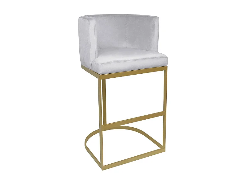 Chaise de Bar Velours Design "Noemy" 100cm Argent