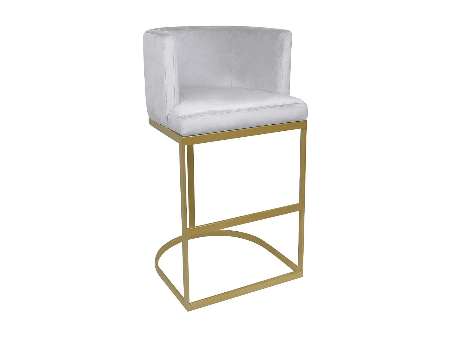 Chaise de Bar Velours Design "Noemy" 100cm Argent