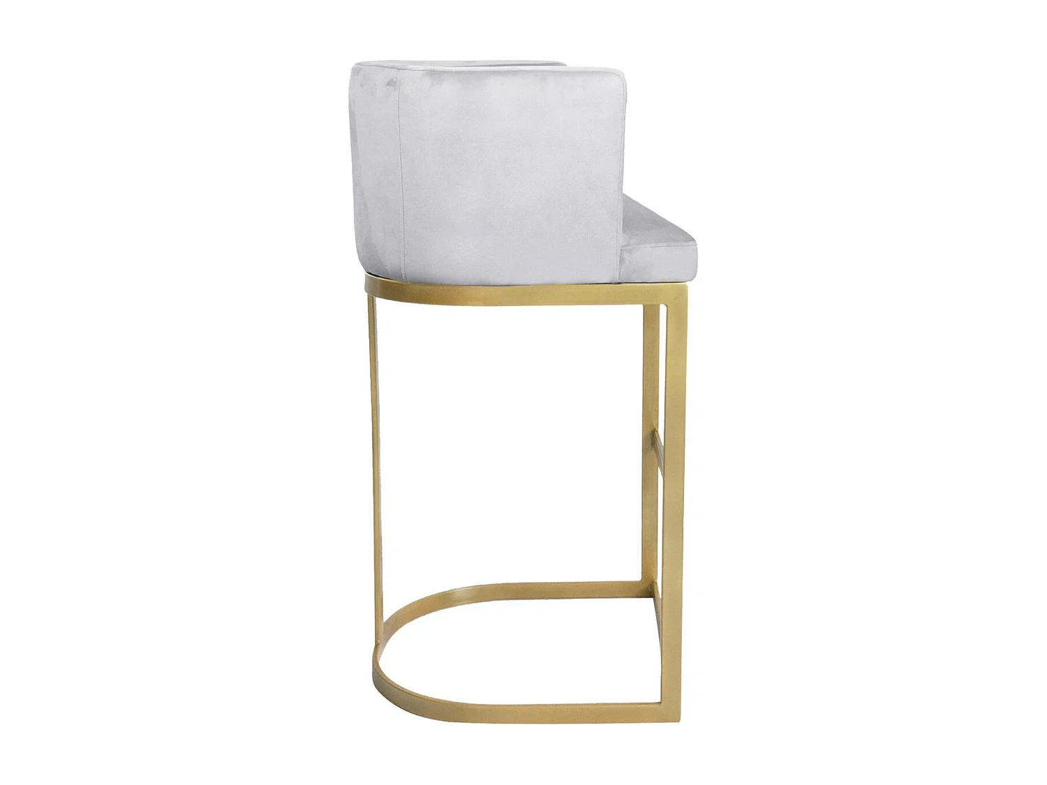 Chaise de Bar Velours Design "Noemy" 100cm Argent