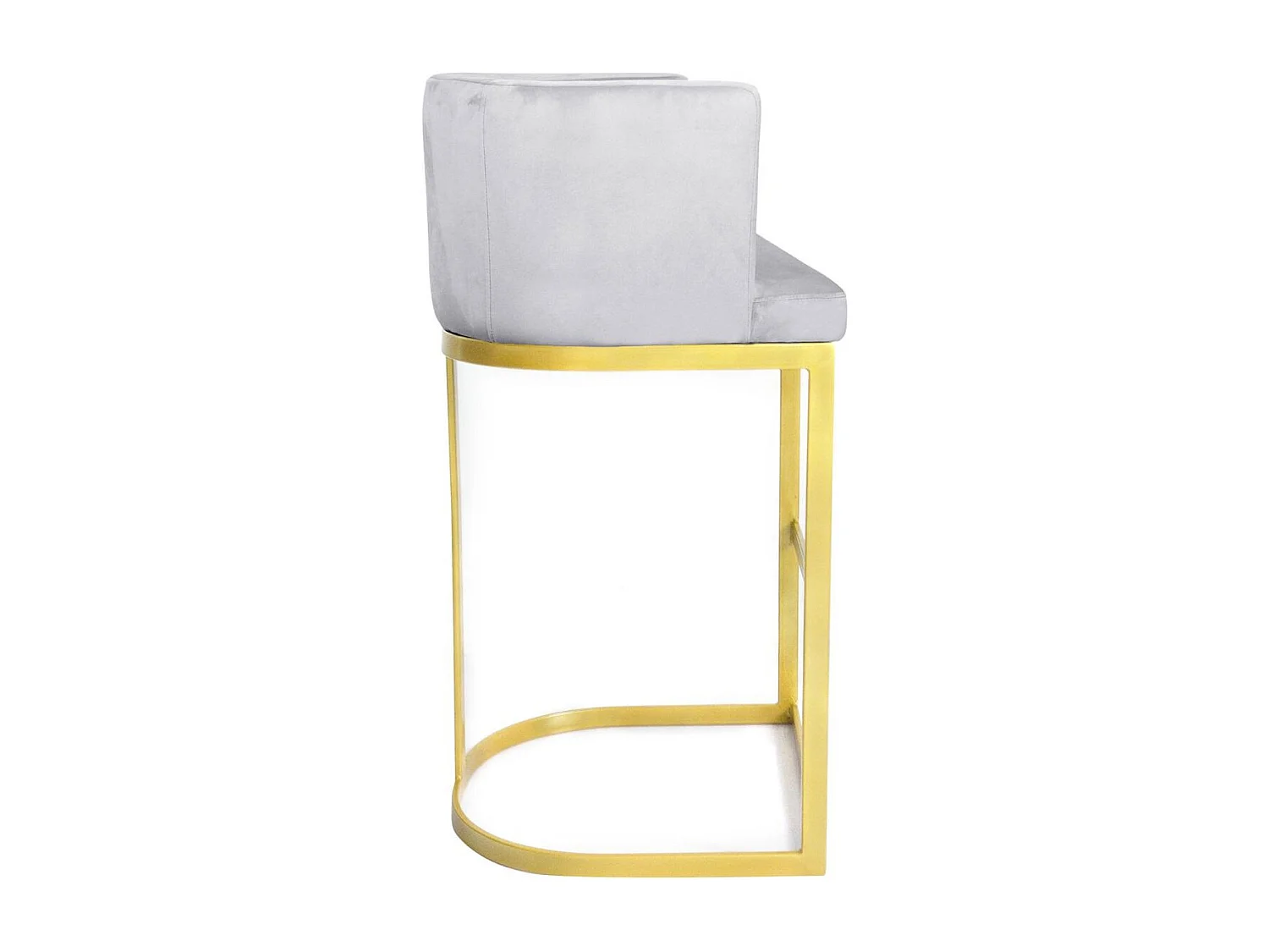 Chaise de Bar Velours Design "Noemy" 100cm Argent