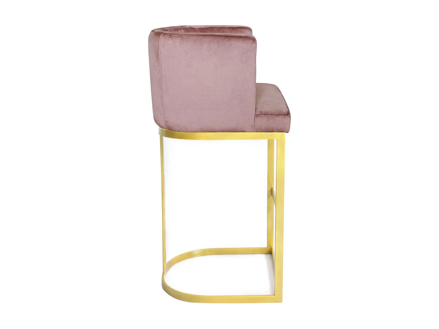 Barhocker Samt Design "Noemy" Rosa Gold Modern Bequem 100cm
