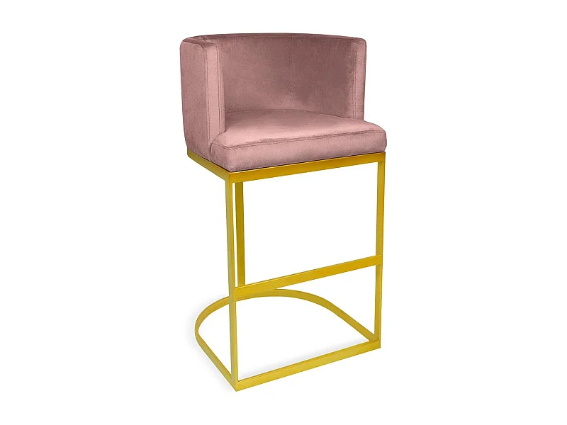 Barhocker Samt Design "Noemy" Rosa Gold Modern Bequem 100cm