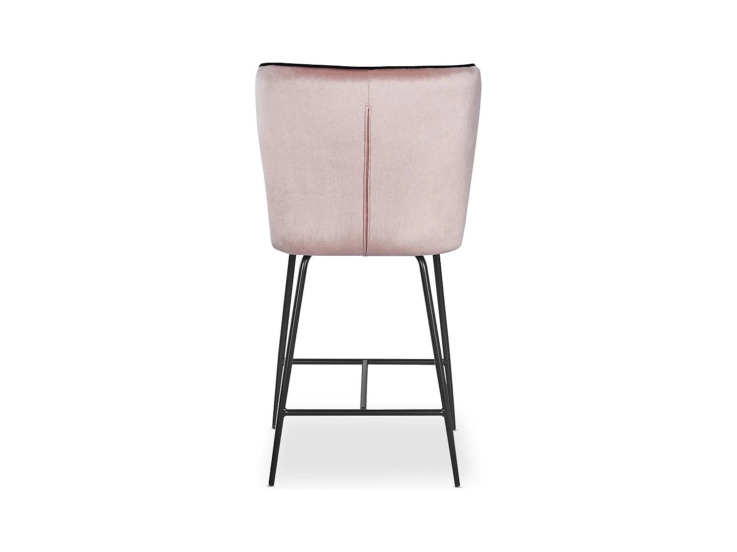 Barowy krzesło z weluru "Elsa" w kolorze różowym, nowoczesne z czarnymi metalowymi nogami
