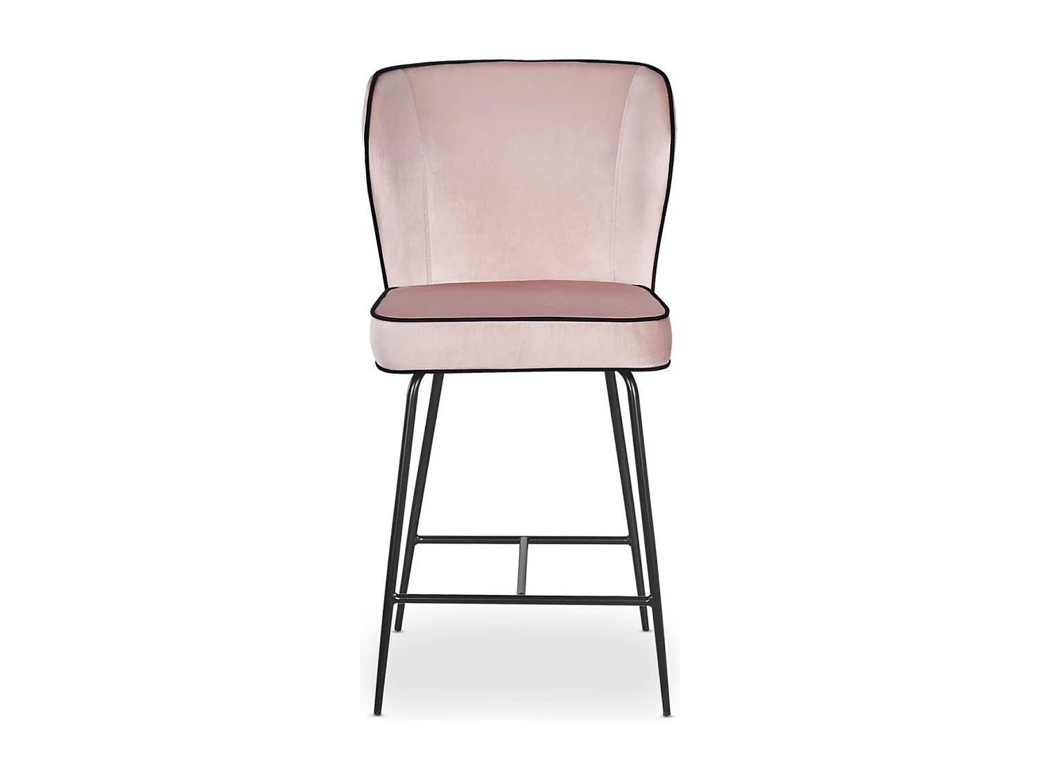 Chaise de Bar Velours Design "Elsa" 100cm Rose