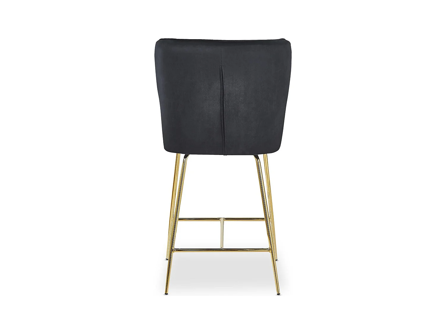 Samt Barhocker Schwarz "Elsa" Goldene Metallbeine H65cm