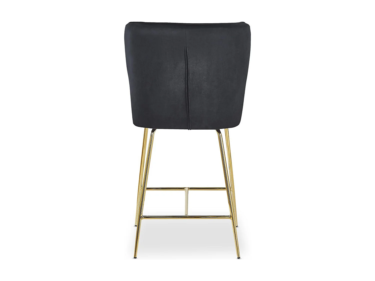 Samt Barhocker Schwarz "Elsa" Goldene Metallbeine H65cm