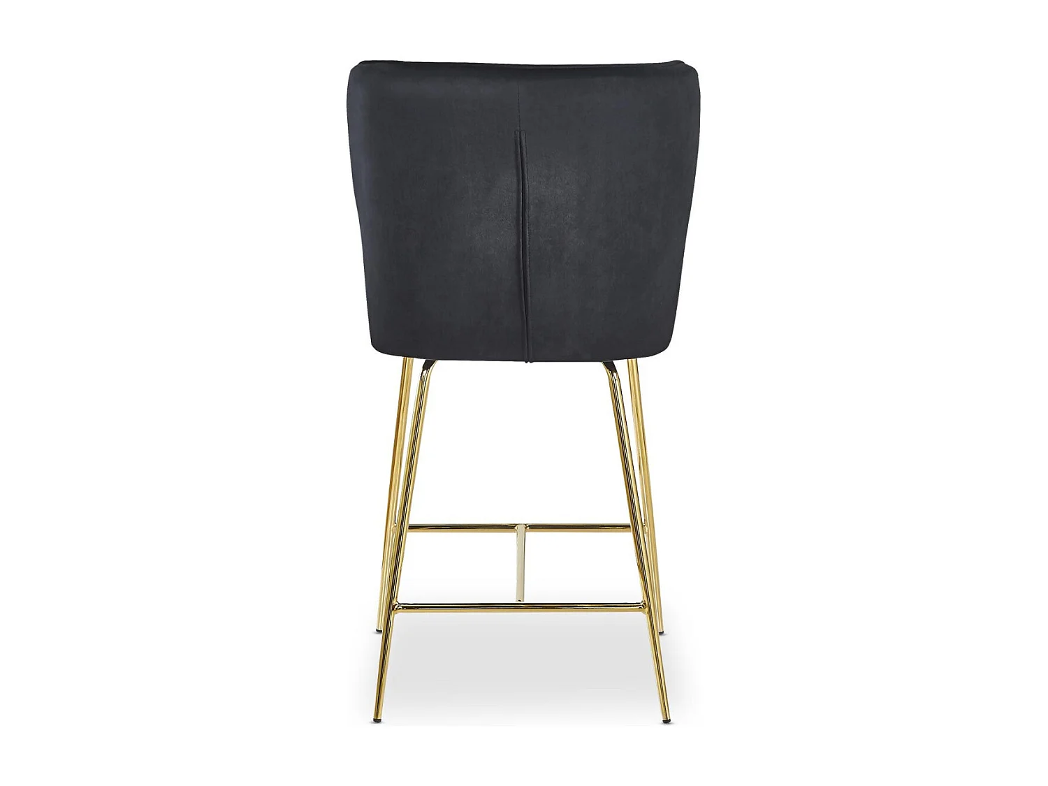 Samt Barhocker Schwarz "Elsa" Goldene Metallbeine H65cm