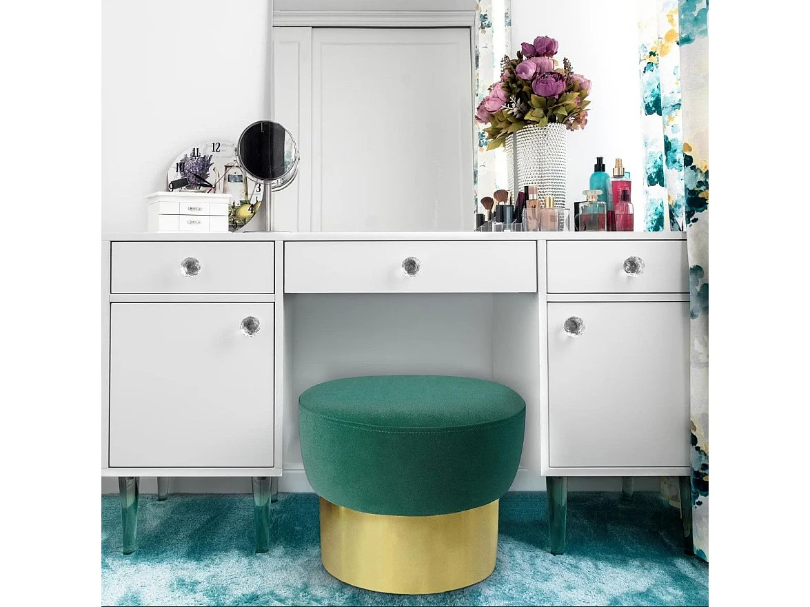 Tabouret Design en Velours "Liya" 44cm Vert