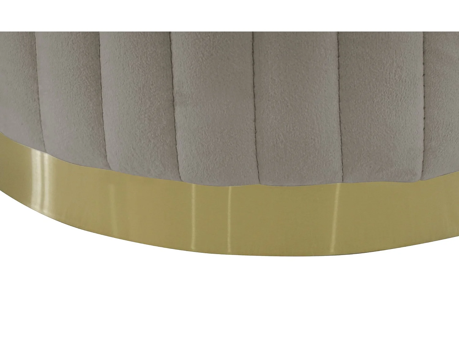 Pouf Rond en Velours Design "Leytu" 43cm Taupe