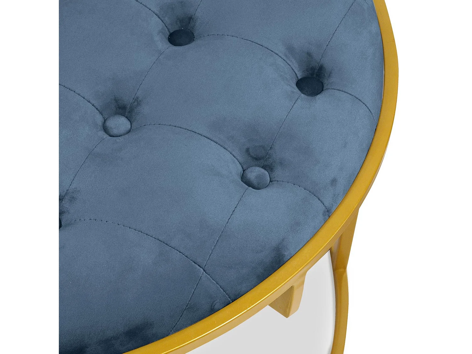 Lot de 2 Poufs Design en Velours "Valona" 75cm Bleu