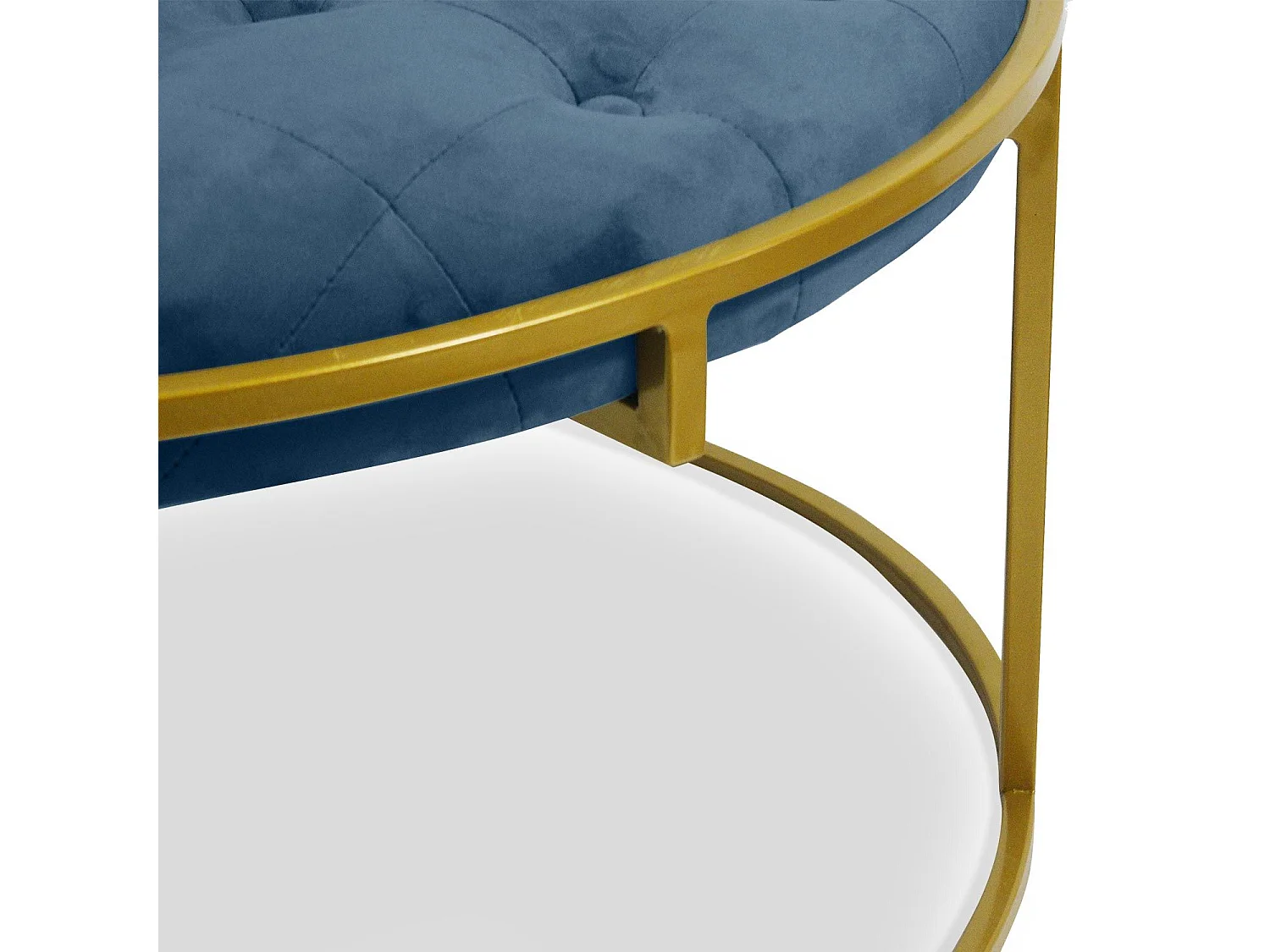 Lot de 2 Poufs Design en Velours "Valona" 75cm Bleu