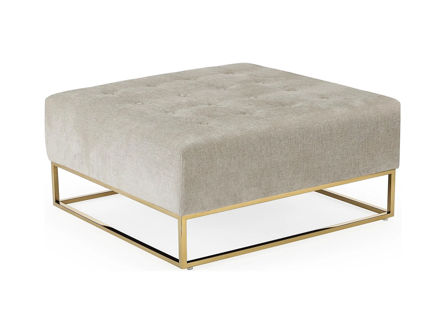 Pouf carré Hudson Tissu Beige