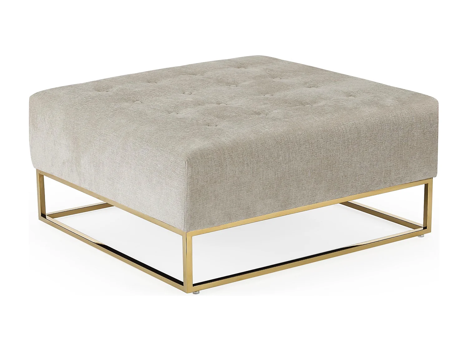 Pouf Carré en Tissu "Lakota" 90cm Beige