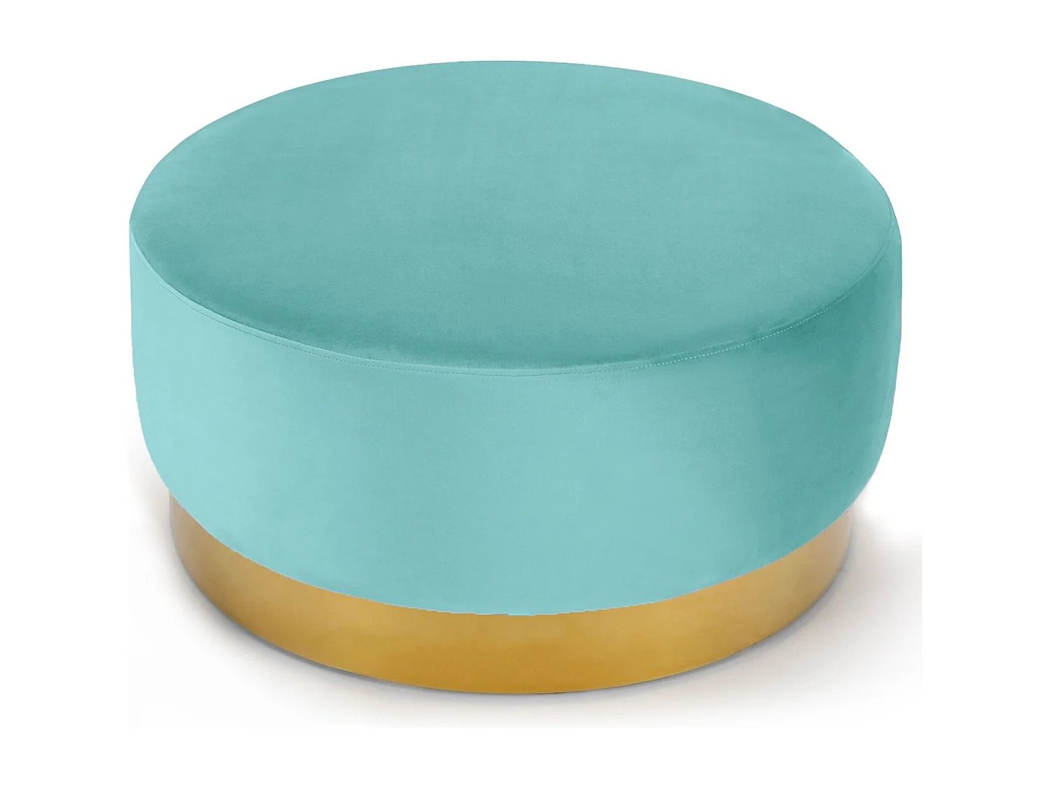 Pouf Rond en Velours Design "Minnie" 75cm Menthe