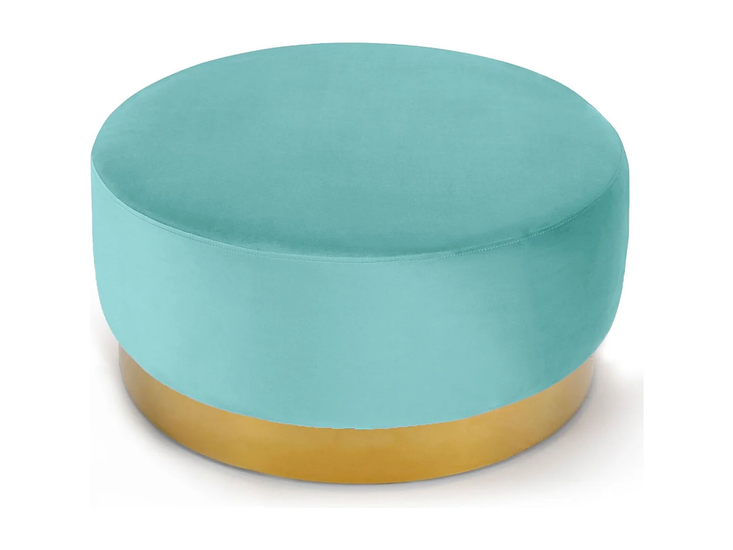 Pouf Rond en Velours Design "Minnie" 75cm Menthe