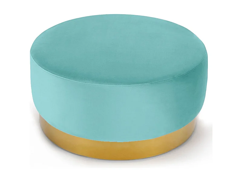 Pouf Rond en Velours Design "Minnie" 75cm Menthe