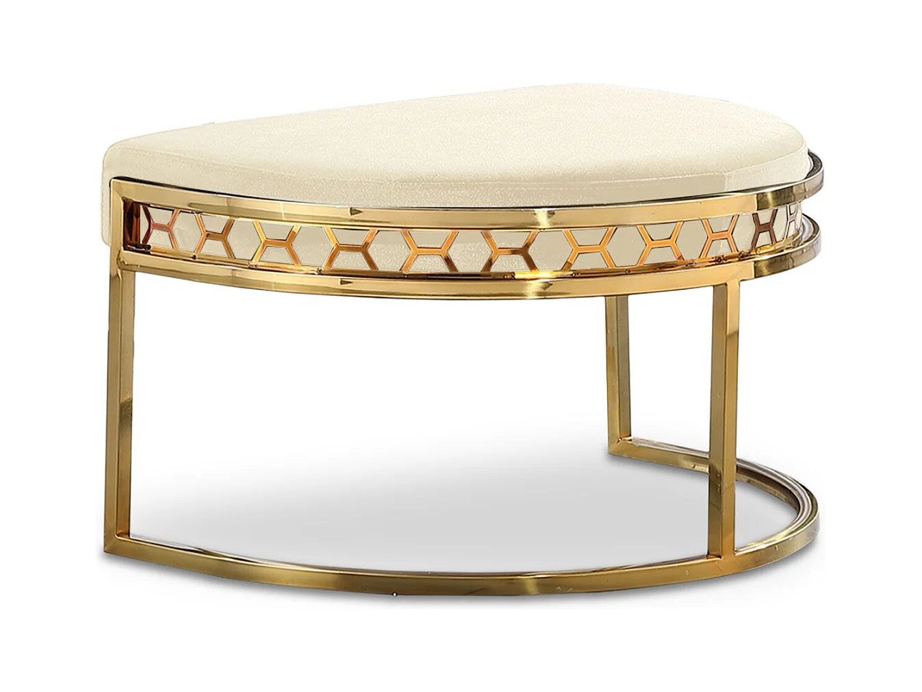 Pouf / repose-pieds Honey Velours Beige