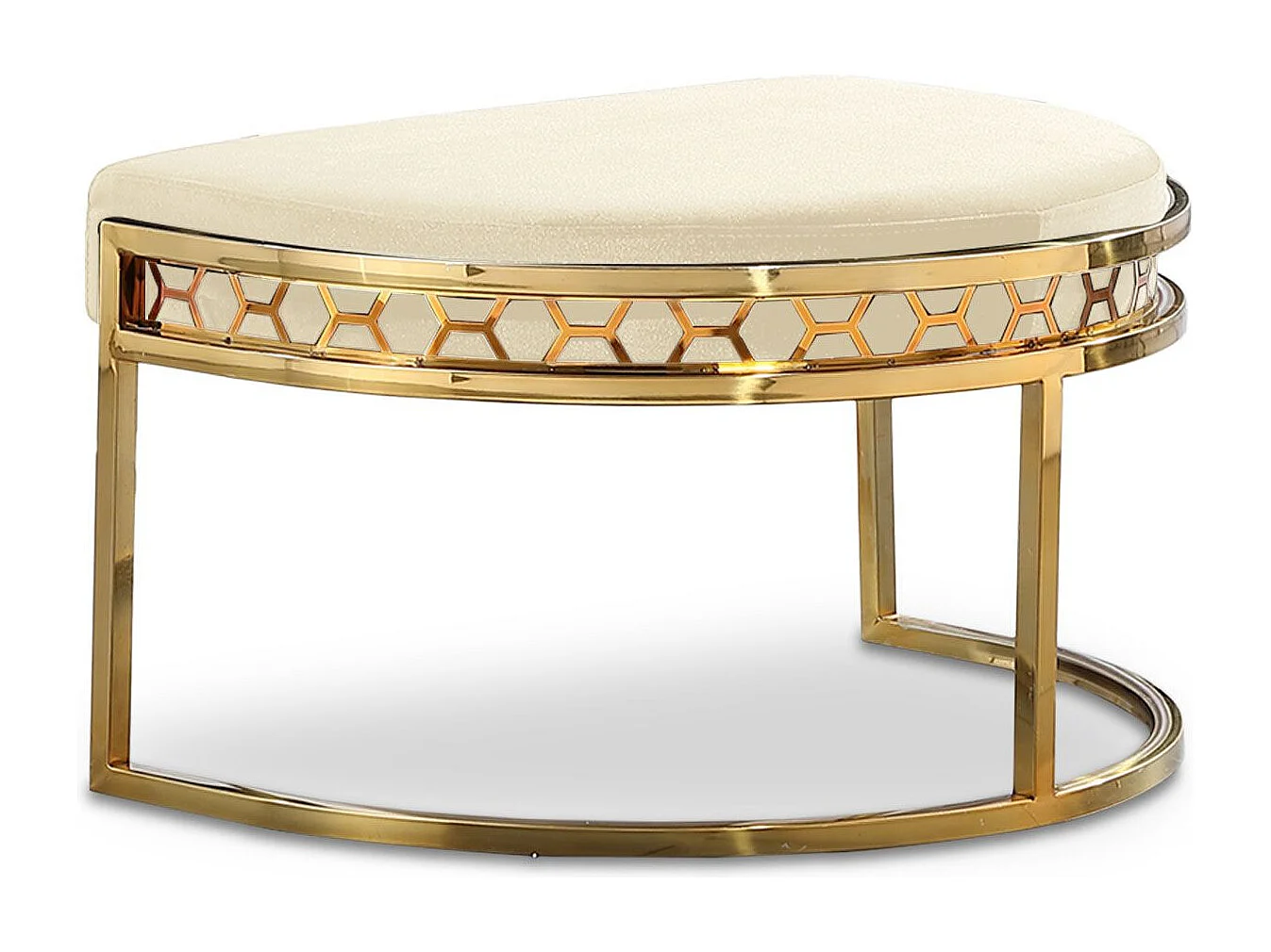 Pouf / repose-pieds Honey Velours Beige