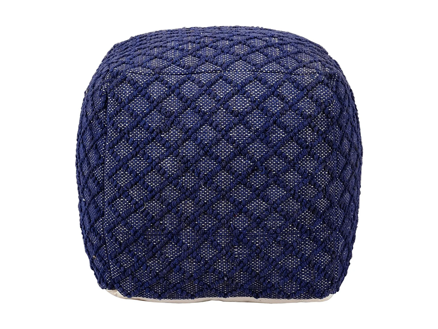 Pouf Tissu Imprimé "Belgia" 40cm Bleu
