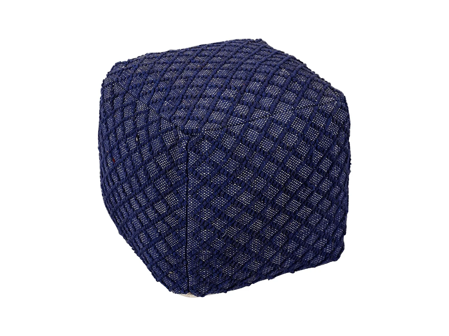 Pouf Tissu Imprimé "Belgia" 40cm Bleu
