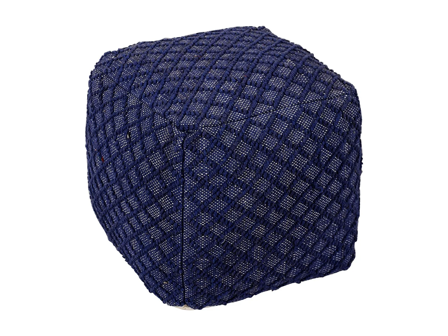 Pouf Tissu Imprimé "Belgia" 40cm Bleu