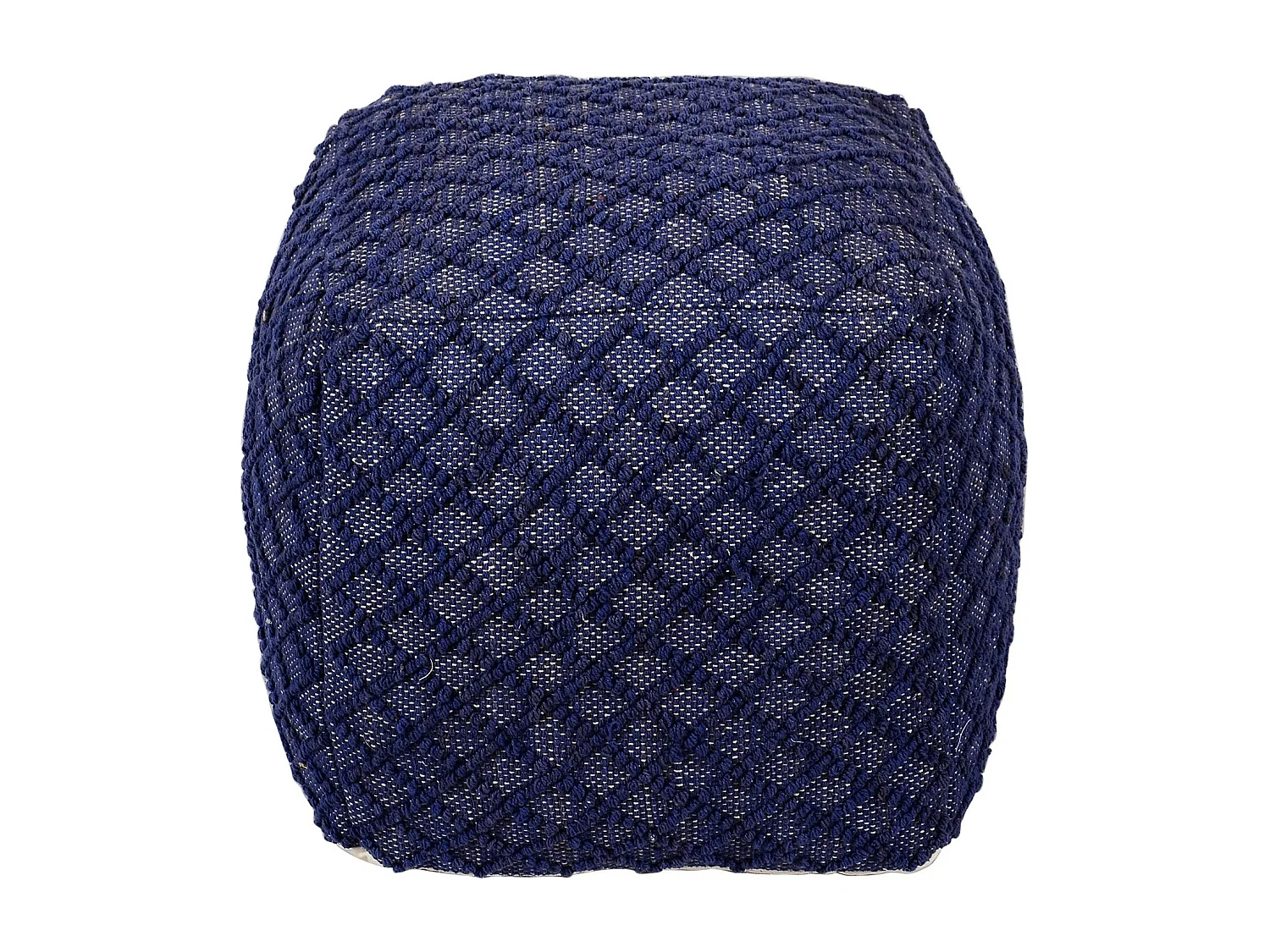 Pouf Tissu Imprimé "Belgia" 40cm Bleu