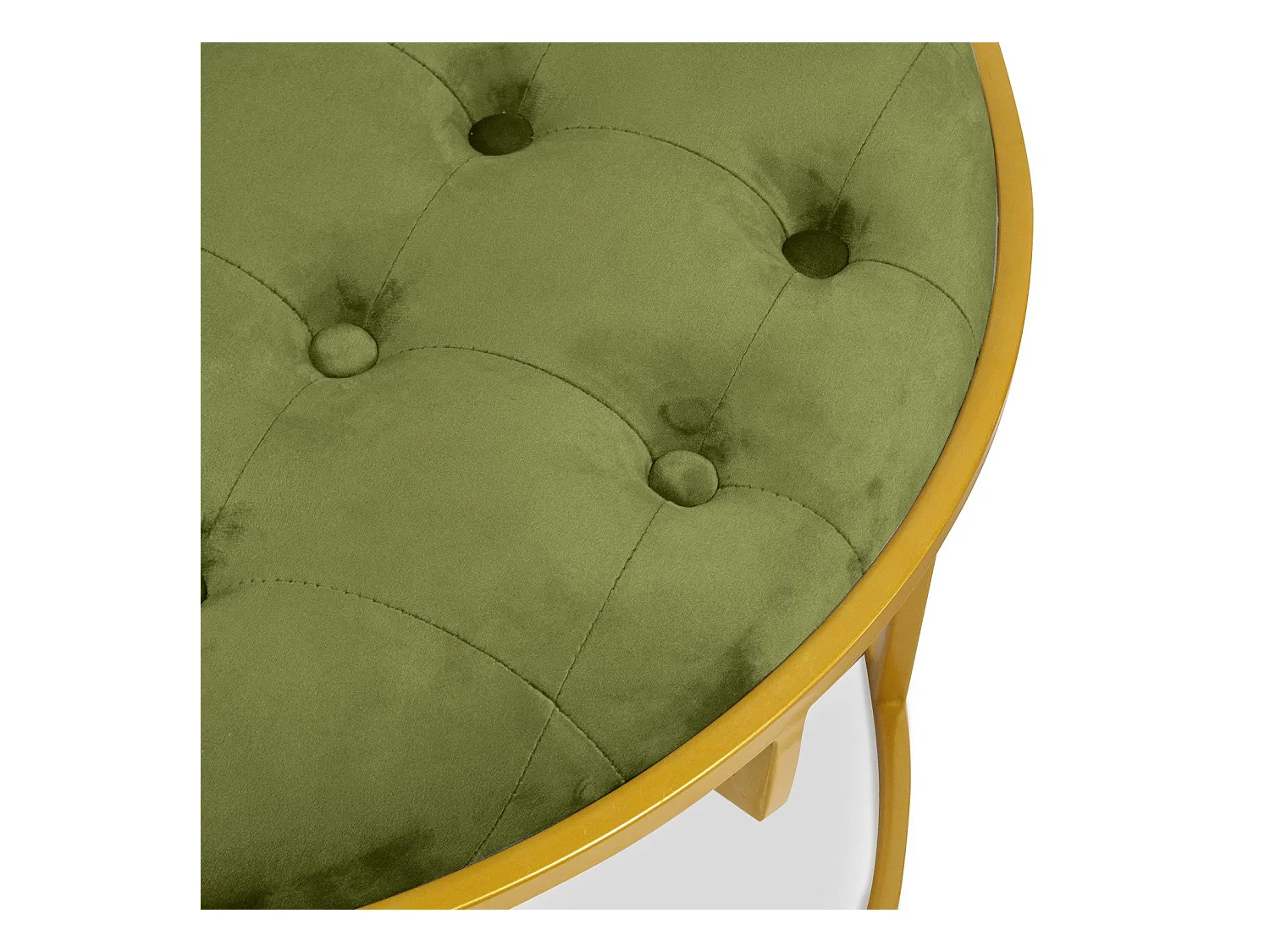 Lot de 2 Poufs Design en Velours "Valona" 75cm Kaki