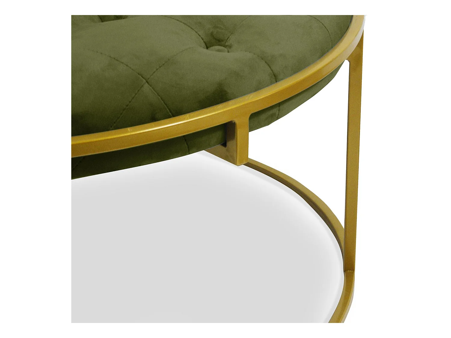 Lot de 2 Poufs Design en Velours "Valona" 75cm Kaki