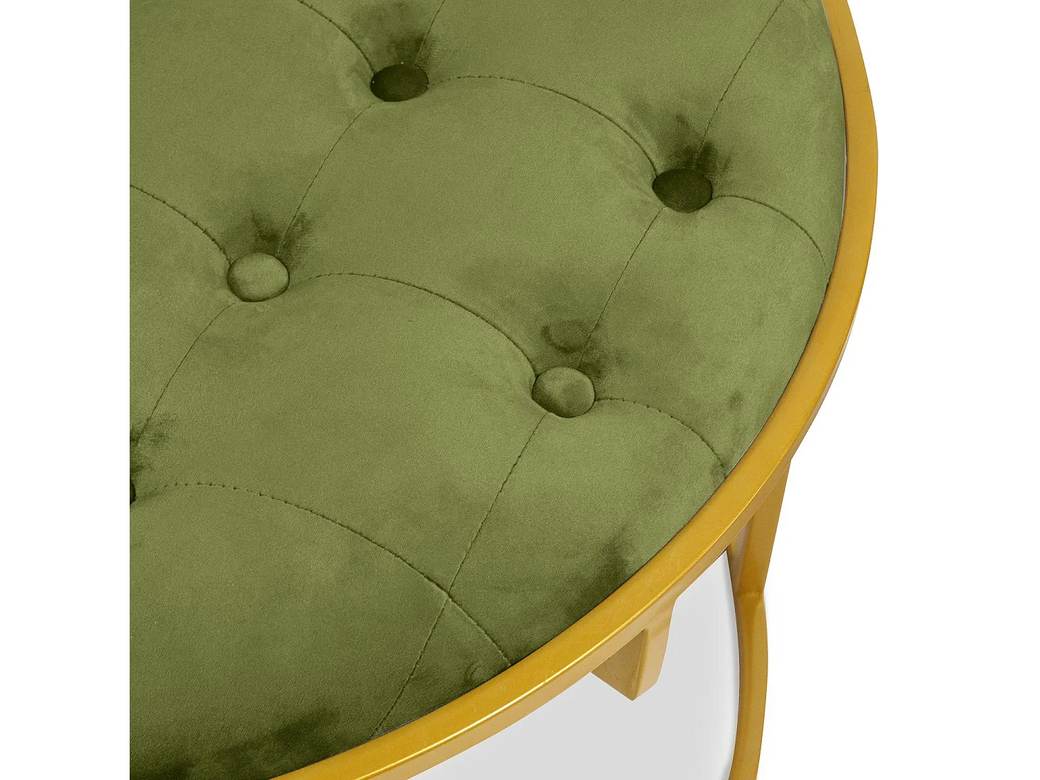 Lot de 2 Poufs Design en Velours "Valona" 75cm Kaki