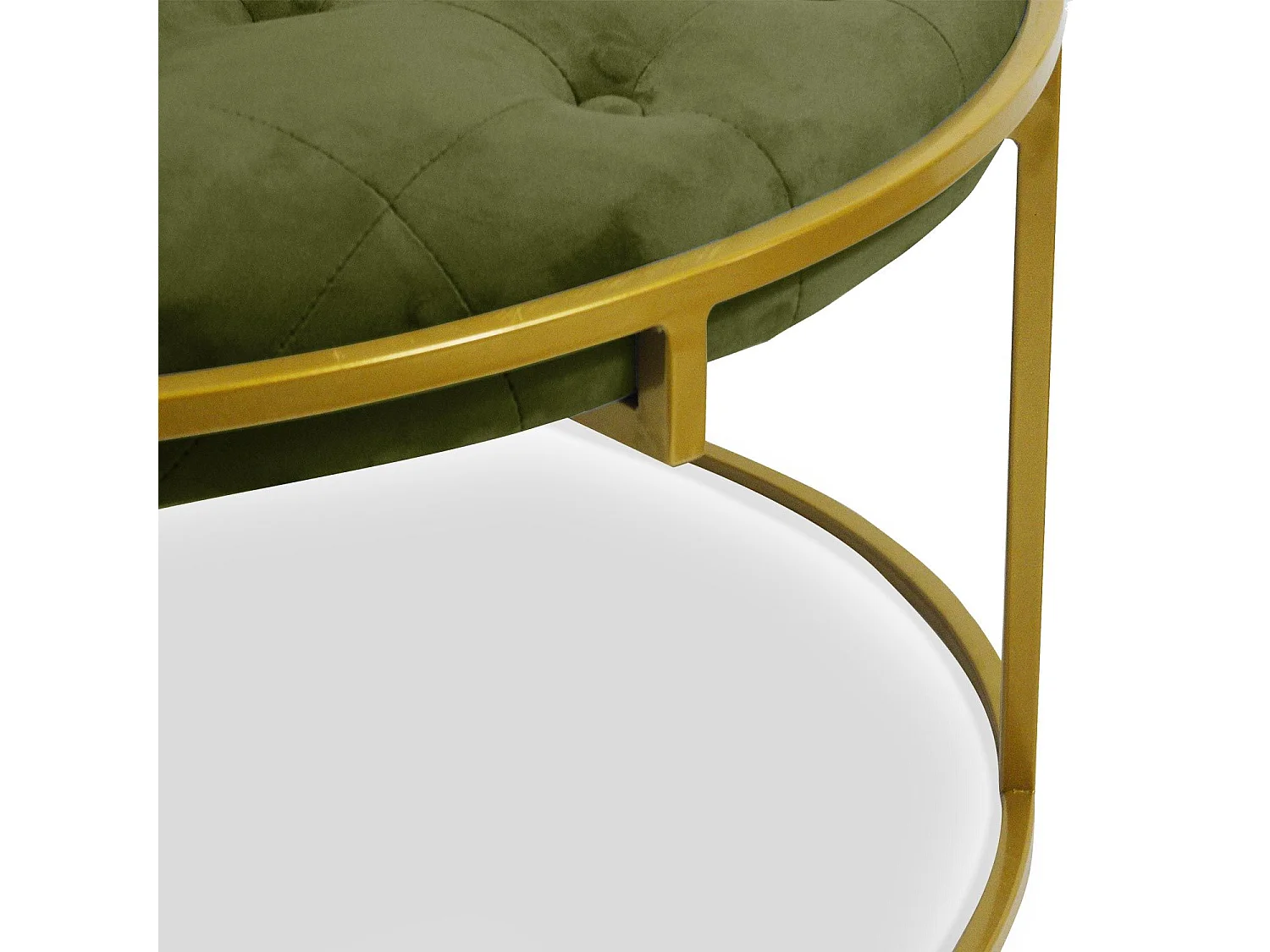 Lot de 2 Poufs Design en Velours "Valona" 75cm Kaki