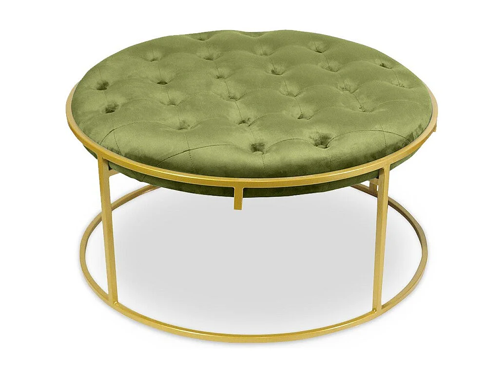 Lot de 2 Poufs Design en Velours "Valona" 75cm Kaki