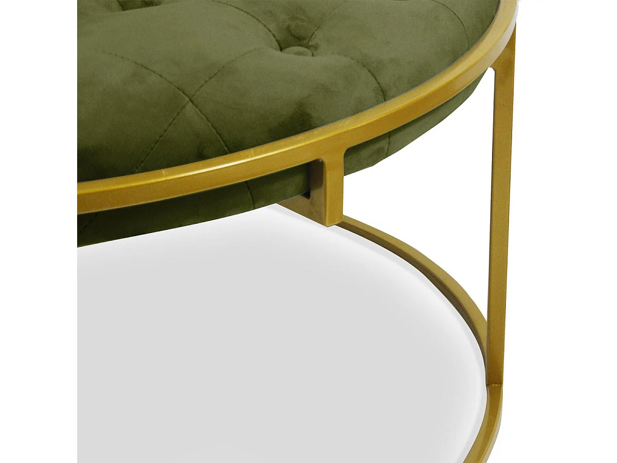 Lot de 2 Poufs Design en Velours "Valona" 75cm Kaki