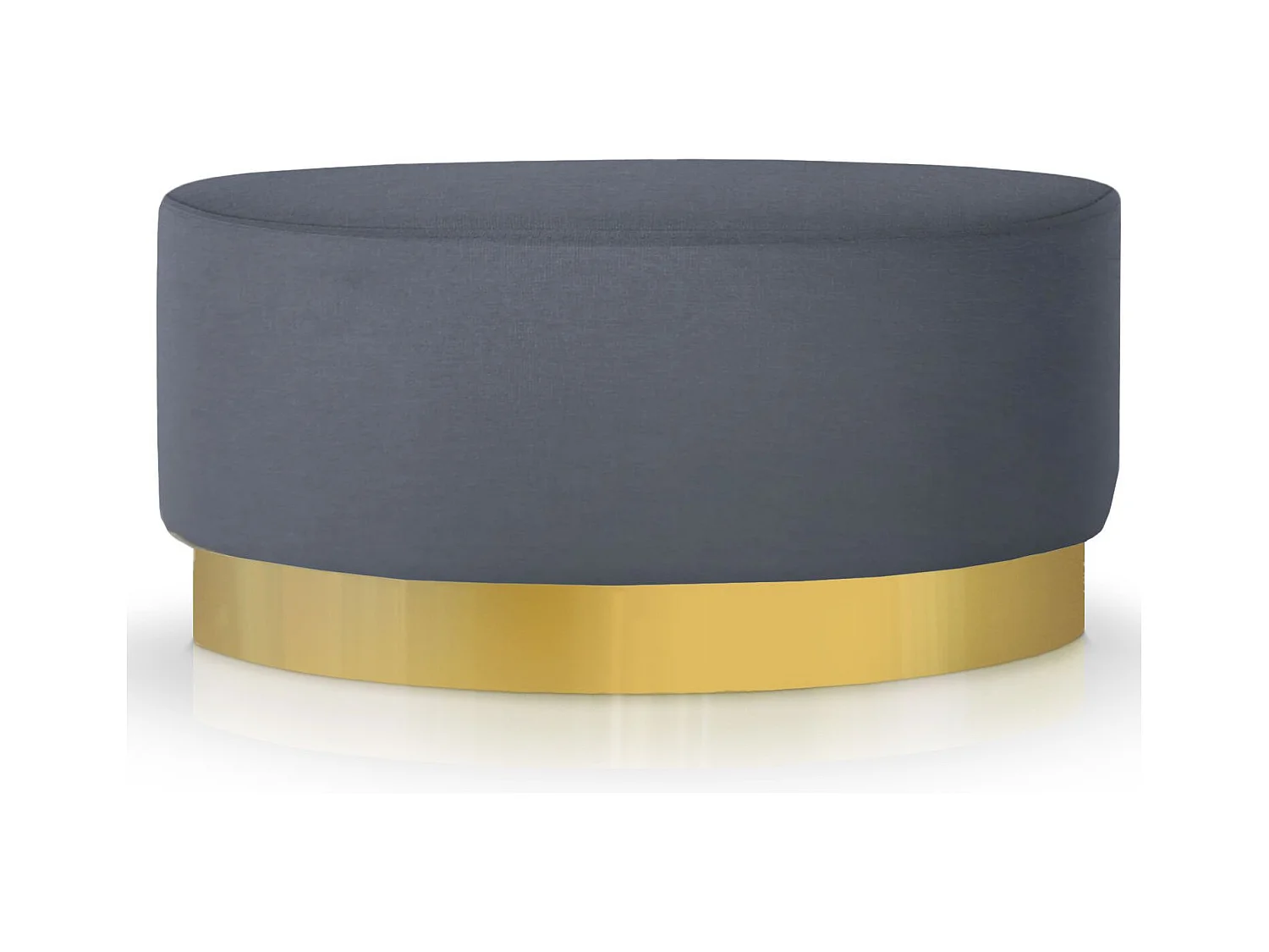 Pouf Rond en Velours Design "Minnie" 75cm Gris