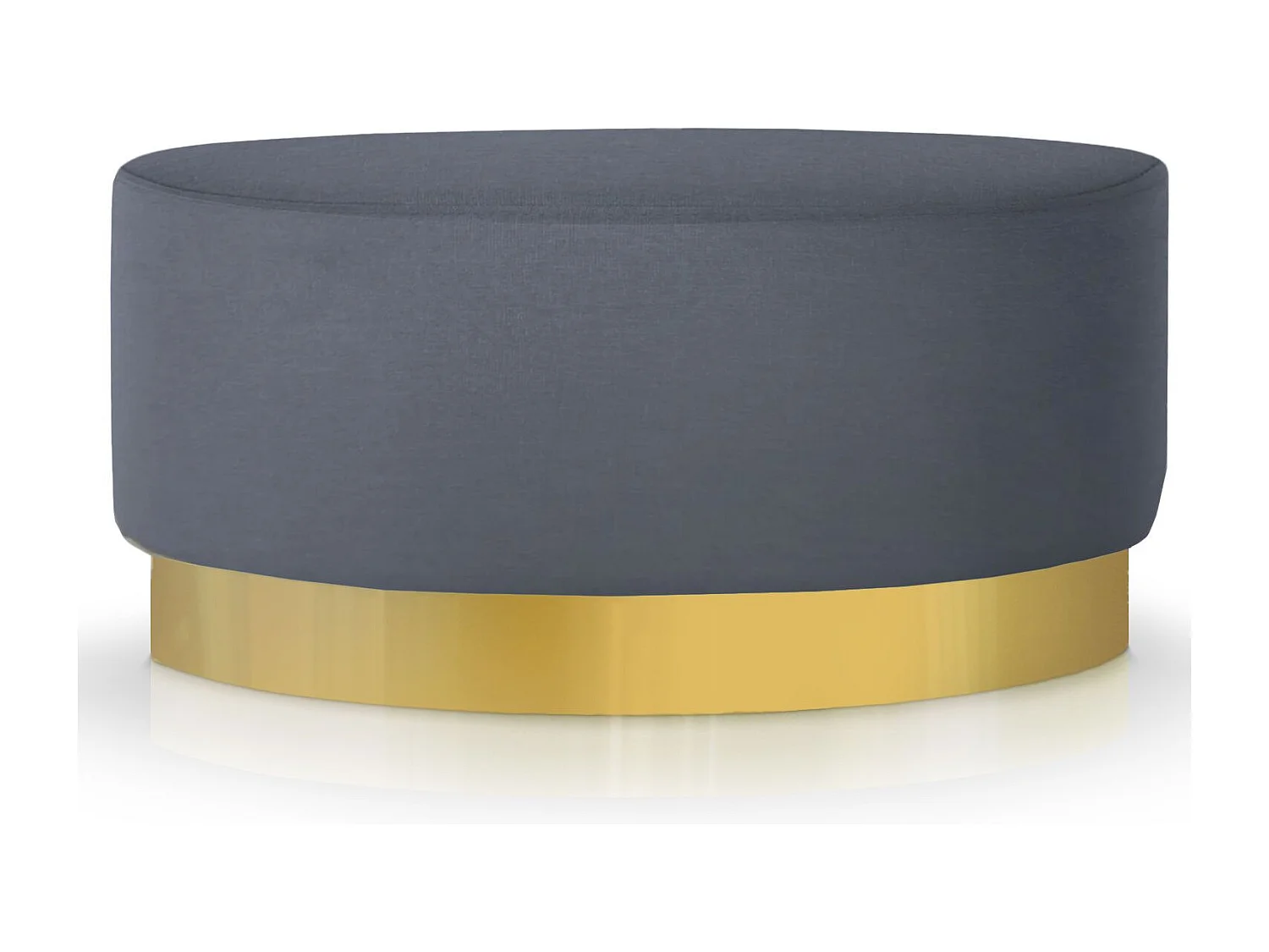 Pouf Rond en Velours Design "Minnie" 75cm Gris