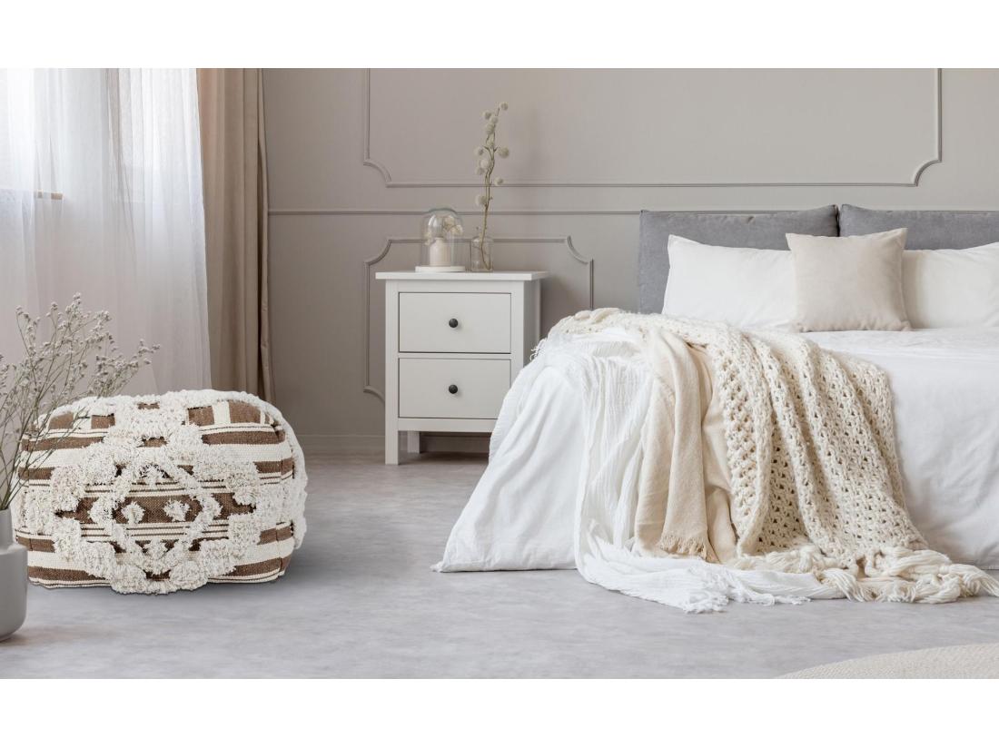 vente unique Pouf en Tissu Macramé "Tougan" 60cm Marron