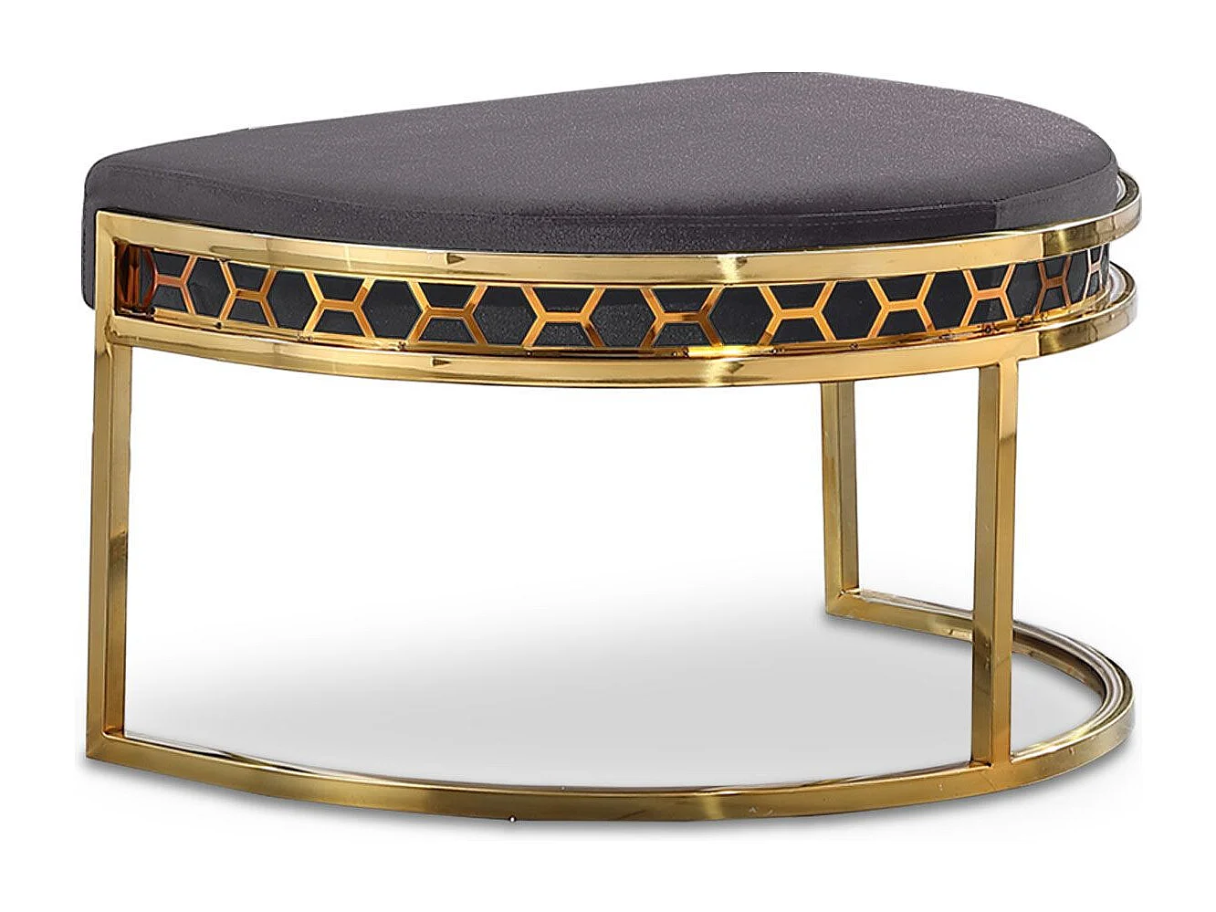 Pouf / repose-pieds Honey Velours Gris