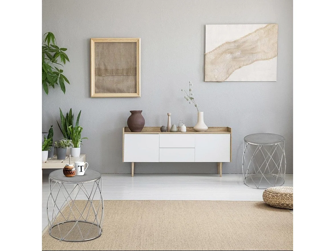 Set de 3 tabourets Lidie Nickel