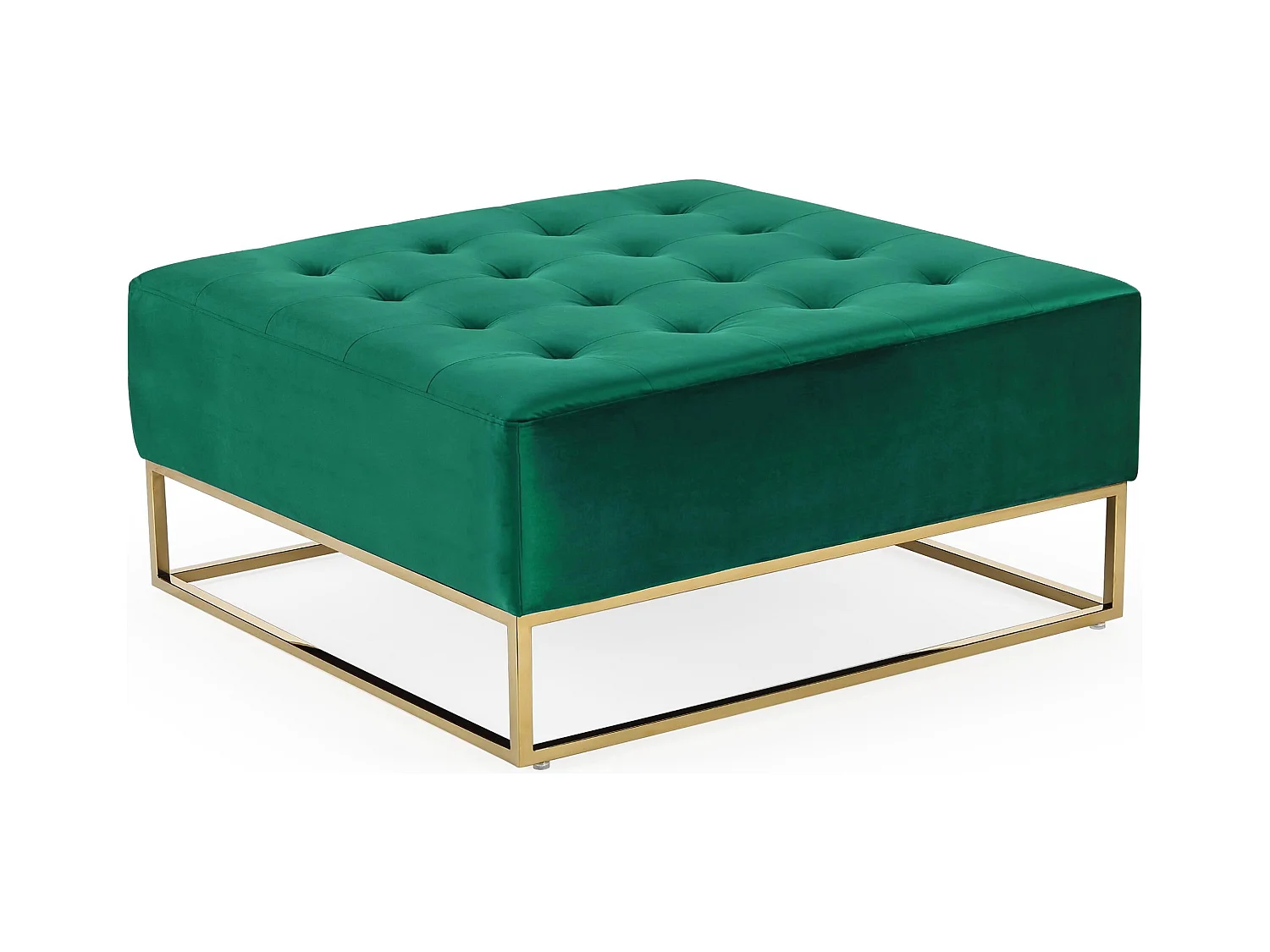 Pouf carré Hudson Velours Vert