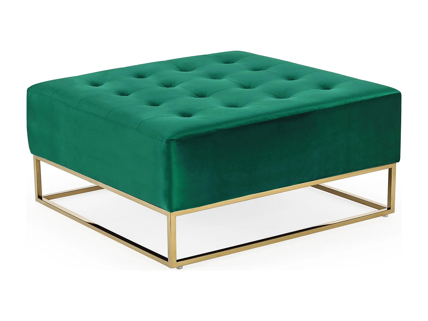 Pouf carré Hudson Velours Vert