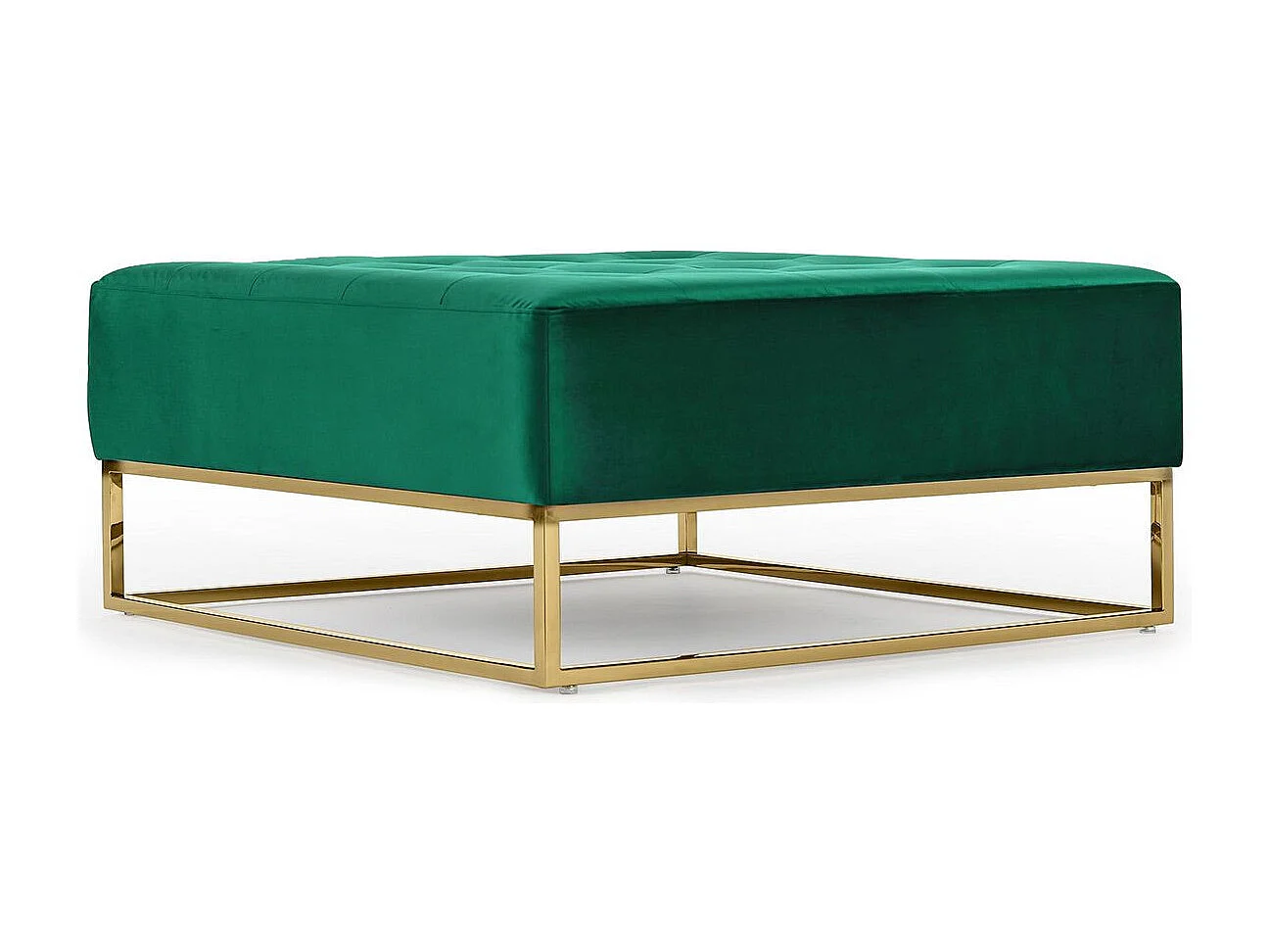 Pouf carré Hudson Velours Vert