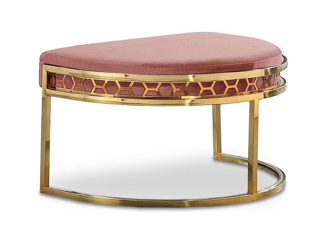 Pouf / repose-pieds Honey Velours Rose